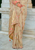Classy Off White Designer Embroidered Silk Saree