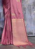 Mauve Pink Woven Banarasi Satin Silk Saree