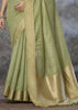 Pistachio Green Woven Cotton Saree
