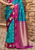 Horizon Blue Banarasi Satin Silk Saree