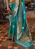 Teal Blue Dual Tone Woven Banarasi Silk Saree