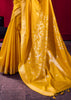 Daffodil Yellow Banarasi Satin Linen Silk Saree