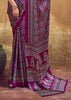Magic Purple Printed Satin Silk Saree