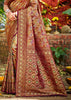 Deep Maroon Dual Tone Woven Banarasi Silk Saree