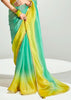 Yellow Green Ombre Banarasi Tissue Saree