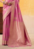 Lilac Pink Woven Tusser Silk Saree