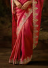 Rani Pink Embroidered Tissue Saree