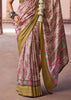 Rose Brown Banarasi Digital Printed Silk Saree