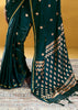 Bottle Green Woven Banarasi Satin Silk Saree