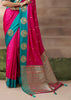 “Exclusive Offer” : Rani Pink Woven Banarasi Satin Silk Saree