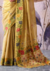 Lime Yellow Woven Tissue Silk Saree