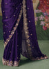 Rich Purple Embroidered Designer Saree