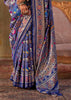 Victoria Blue Printed Patola Silk Saree