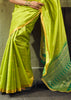 Lime Green Banarasi Tusser Silk Saree