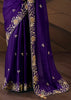 Royal Purple Embroidered Designer Saree