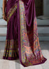 Berry Purple Printed Satin Silk Saree
