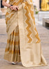 Honey Yellow Woven Cotton Linen Silk Saree