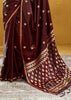 Dark Maroon Woven Banarasi Satin Silk Saree