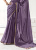 Paisley Purple Designer Organza Tissue Silk Saree