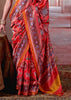 Bright Orange Printed Patola Silk Saree