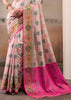 Bloom Pink Woven Patola Silk Saree