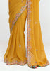 Mimosa Yellow Designer Embroidered Tissue Saree