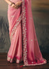 Shades Of Pink Tissue Embroidered Wedding Wear Saree