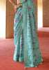 Turquoise Blue Printed Patola Silk Saree