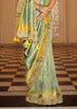 Green & Yellow Designer Embroidered Silk Saree