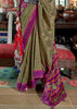 Green And Purple Printed Patola Silk Saree