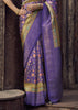 Royal Purple Floral Printed Soft Silk Saree