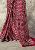 Red Printed Satin Silk Saree