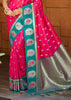 Pink & Green Woven Banarasi SIlk Saree
