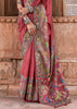 Auburn Brown Printed Silk Saree