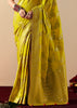 Blazing Yellow Woven Banarasi Silk Saree