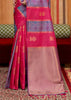 Pink Blue Woven Banarasi Silk Saree