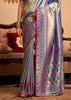 Indigo Blue Woven Banarasi Tissue Silk Saree