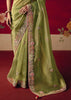 Pastel Green Designer Embroidered Saree