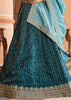 Coral Blue Tissue Silk Embroidered Lehenga