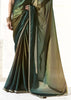 Hunter Green Designer Organza Tissue Silk Saree