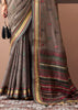 Opal Grey Woven Cotton Silk Saree