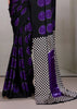 Purple Printed Satin Silk Saree
