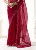 Beet Red Designer Organza Tissue Silk Saree