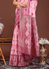 Blush Pink Woven Cotton Linen Silk Saree