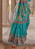 Rama Blue Printed Silk Saree