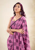 Iris Purple Woven Linen Silk Saree