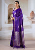 True Purple Banarasi Satin Silk Saree