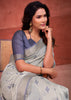 Glacier Grey Woven Cotton Silk Saree