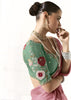 Rose Pink Designer Organza Tissue Silk Saree