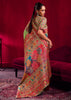 Jasmine Green Woven Cotton Kashmiri Jamewar Saree